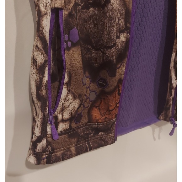 Treezyn Womens Camo Purple Late Seezyn Vixzyn Full Zip Hexflow Vest Size Large - Picture 6 of 15